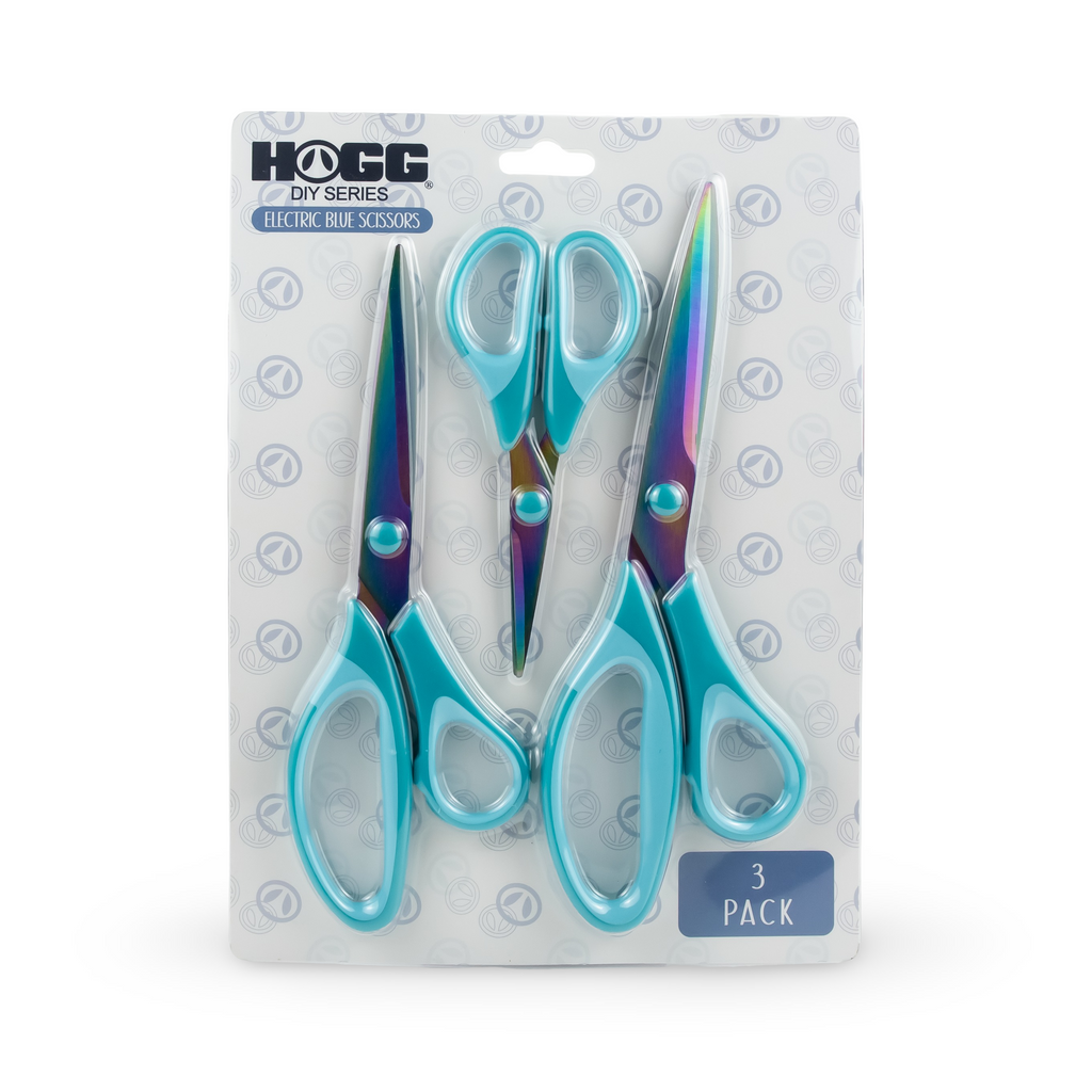 Electric Blue Crafting Scissors (3 Pack)