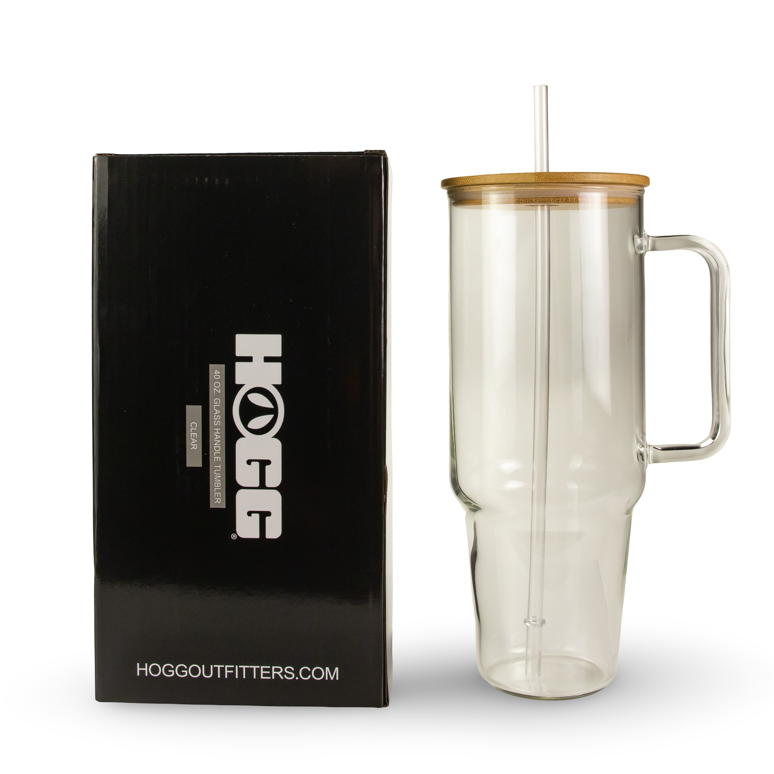 40oz Sublimatable Clear Glass Handle Tumbler Case (12 Units)