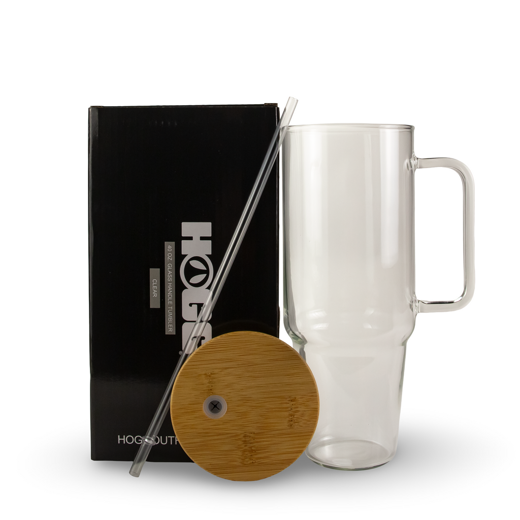 40oz Sublimatable Clear Glass Handle Tumbler