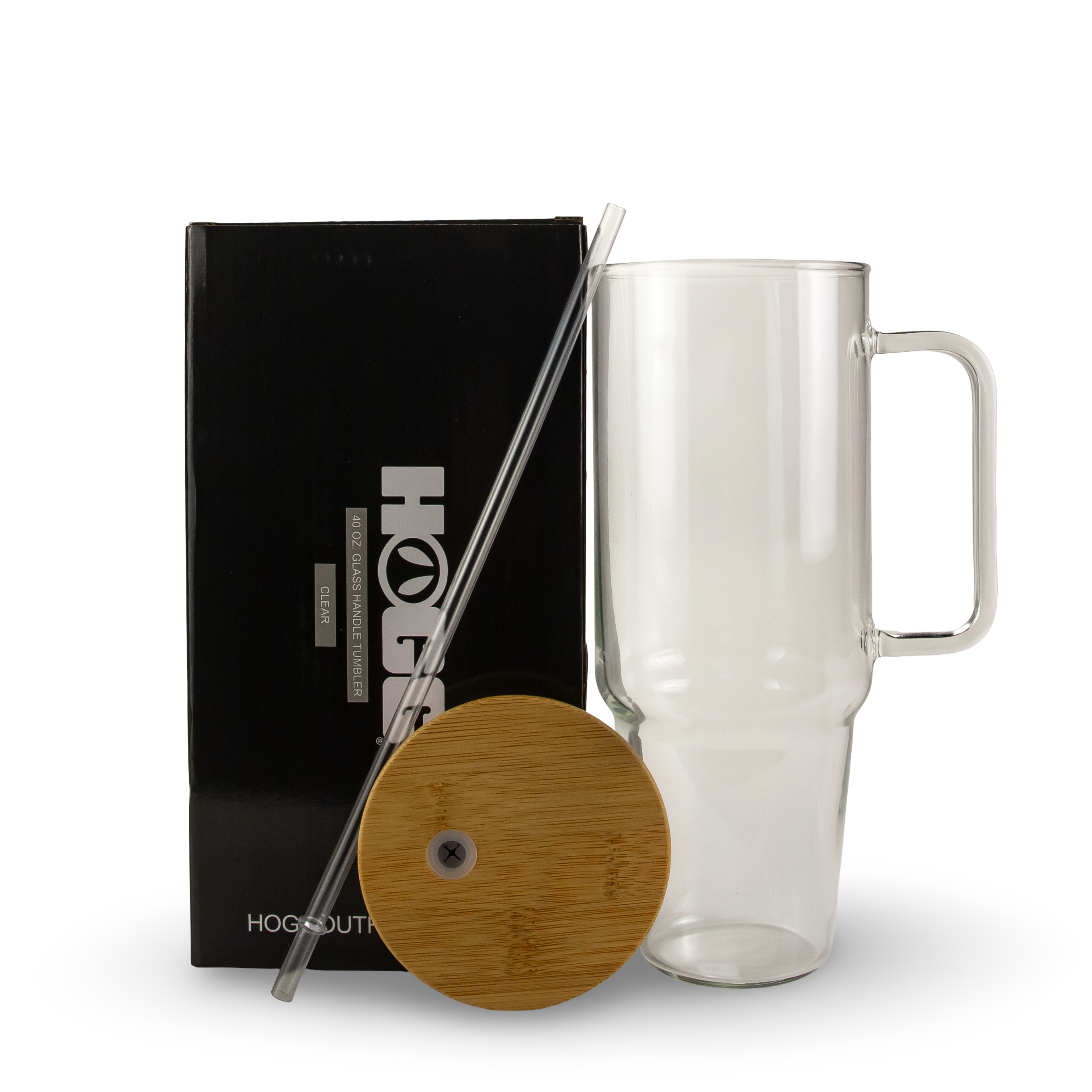 40oz Sublimatable Clear Glass Handle Tumbler