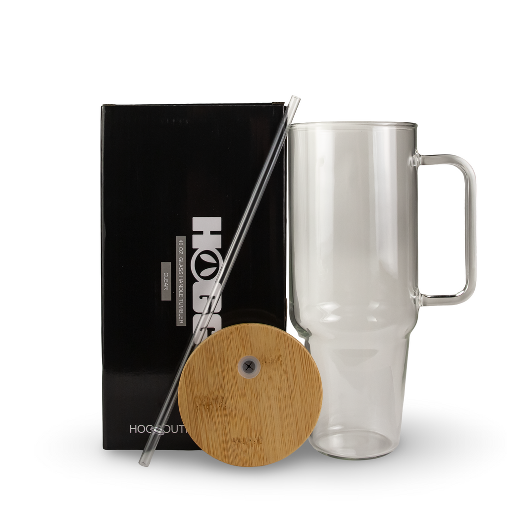 40oz Sublimatable Clear Glass Handle Tumbler