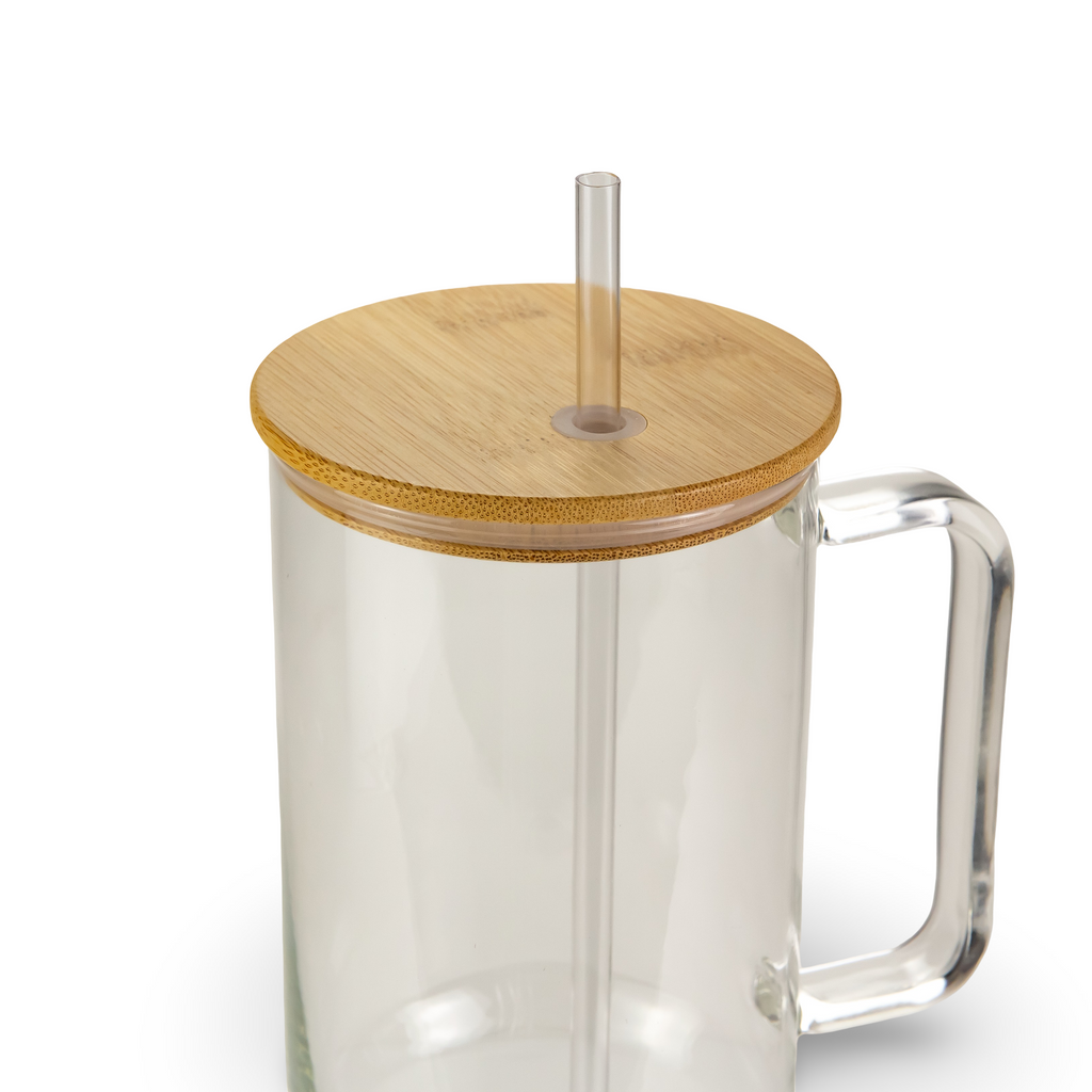 40oz Sublimatable Clear Glass Handle Tumbler