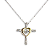 JWL Heart Cross Dancing Crystal Necklace