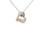 JWL Gold Heart Love Dancing Crystal Necklace
