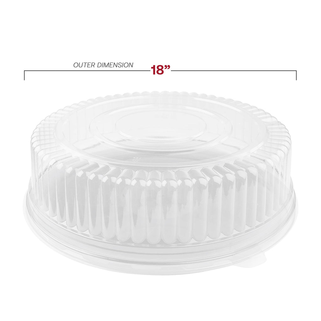 18" Clear Round Plastic Trays with Lids