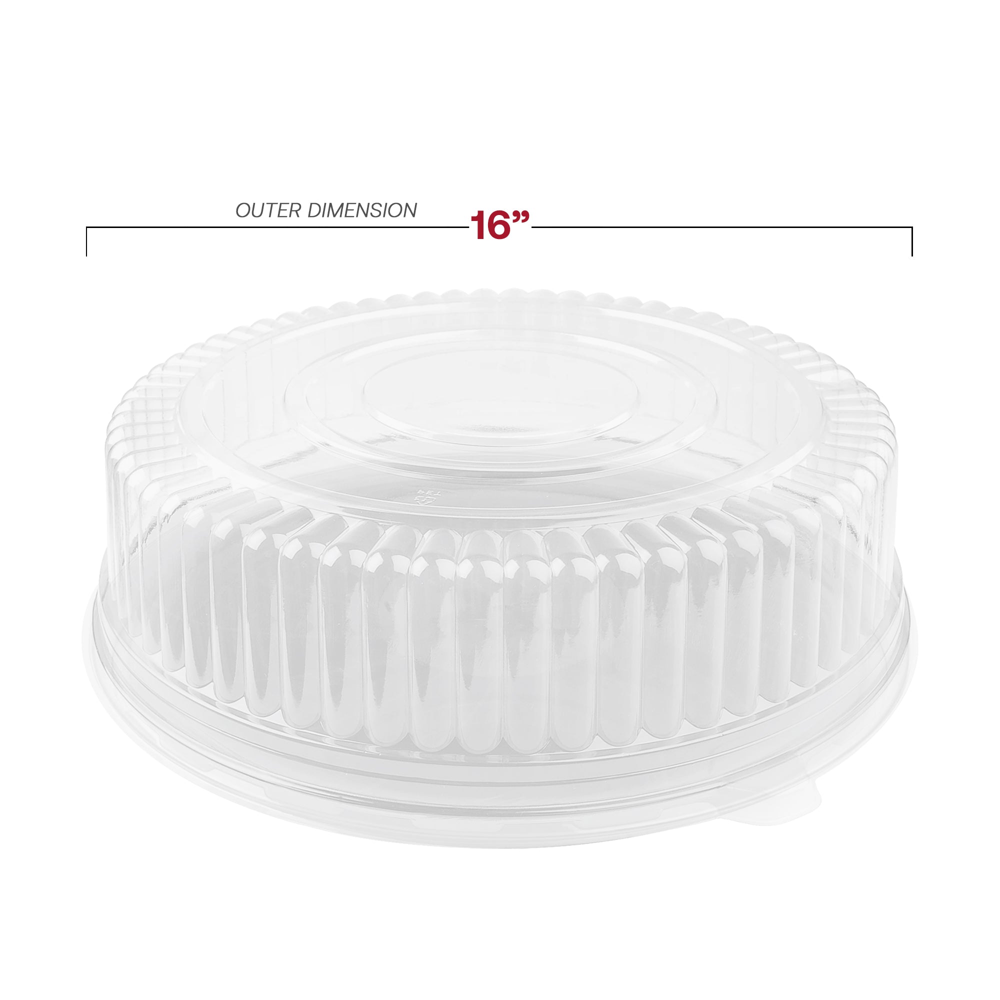 16" Clear Round Plastic Trays with Lids