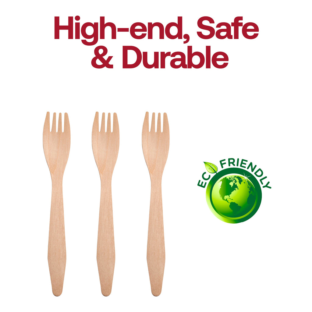 Natural Birch Eco-Friendly Disposable Dinner Forks