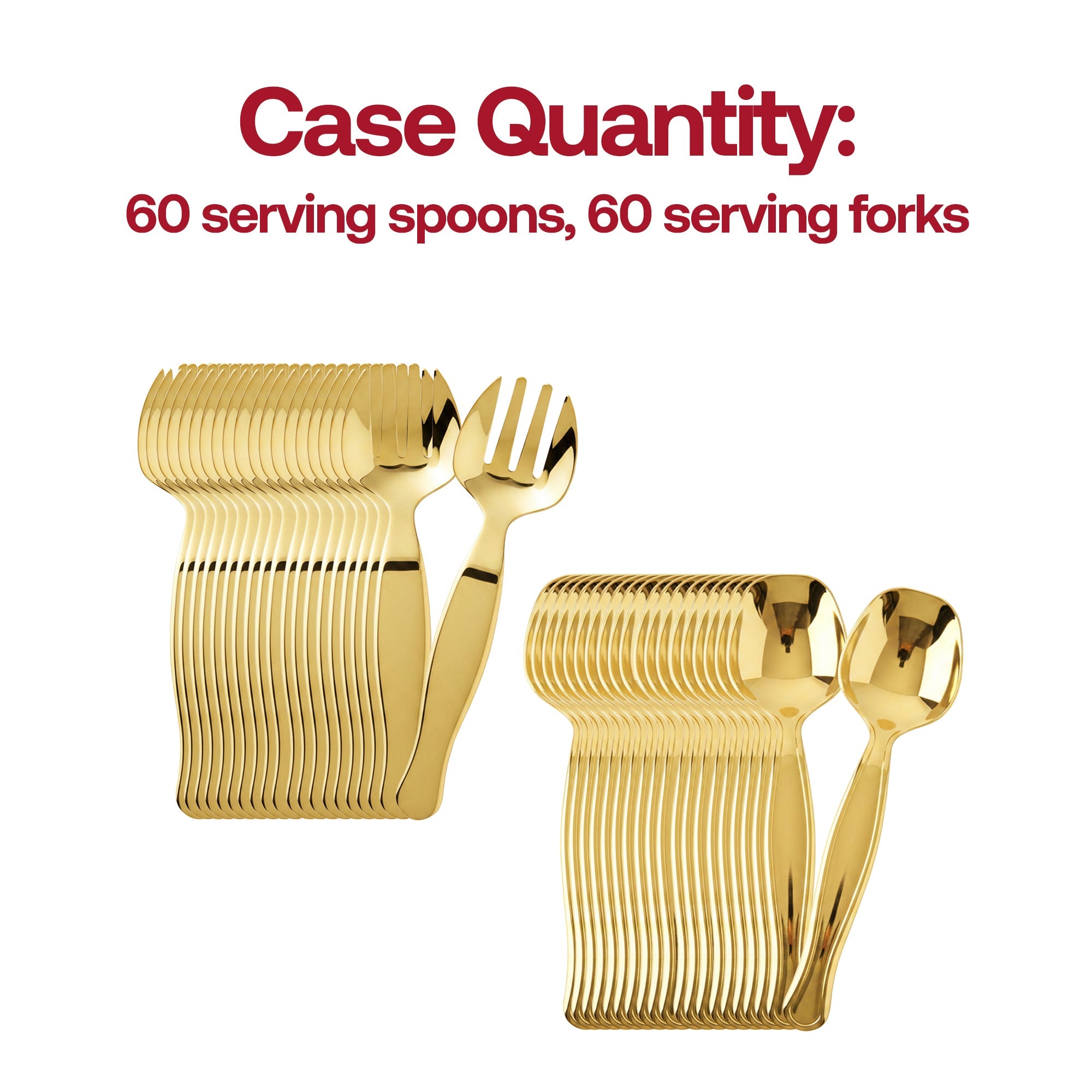 Gold Disposable Plastic Serving Flatware Set