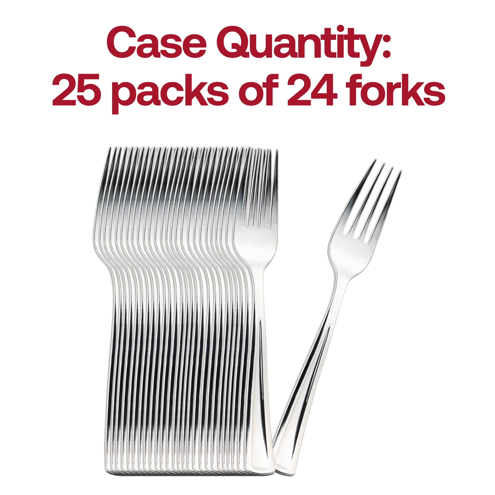Shiny Metallic Silver Plastic Forks