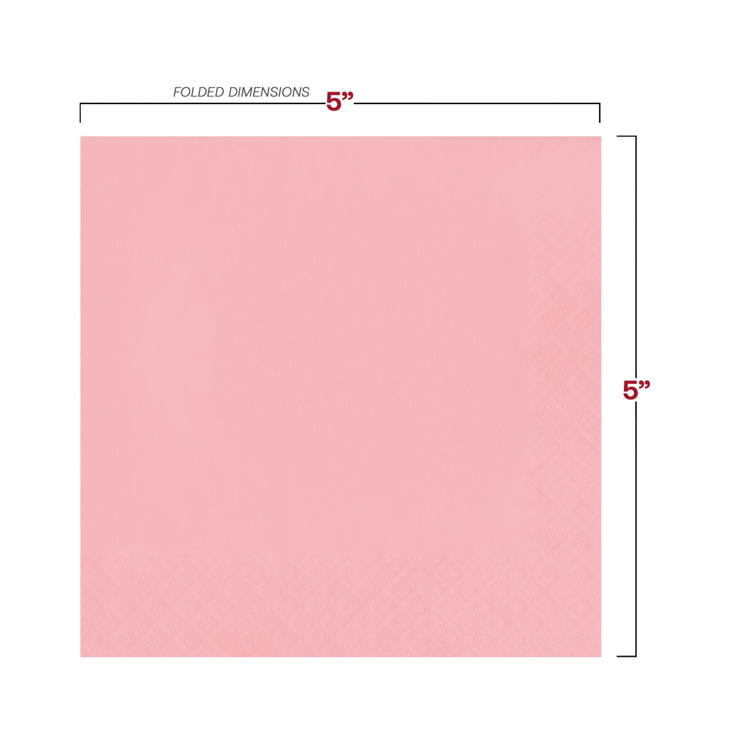 Classic Pink Paper Beverage/Cocktail Napkins
