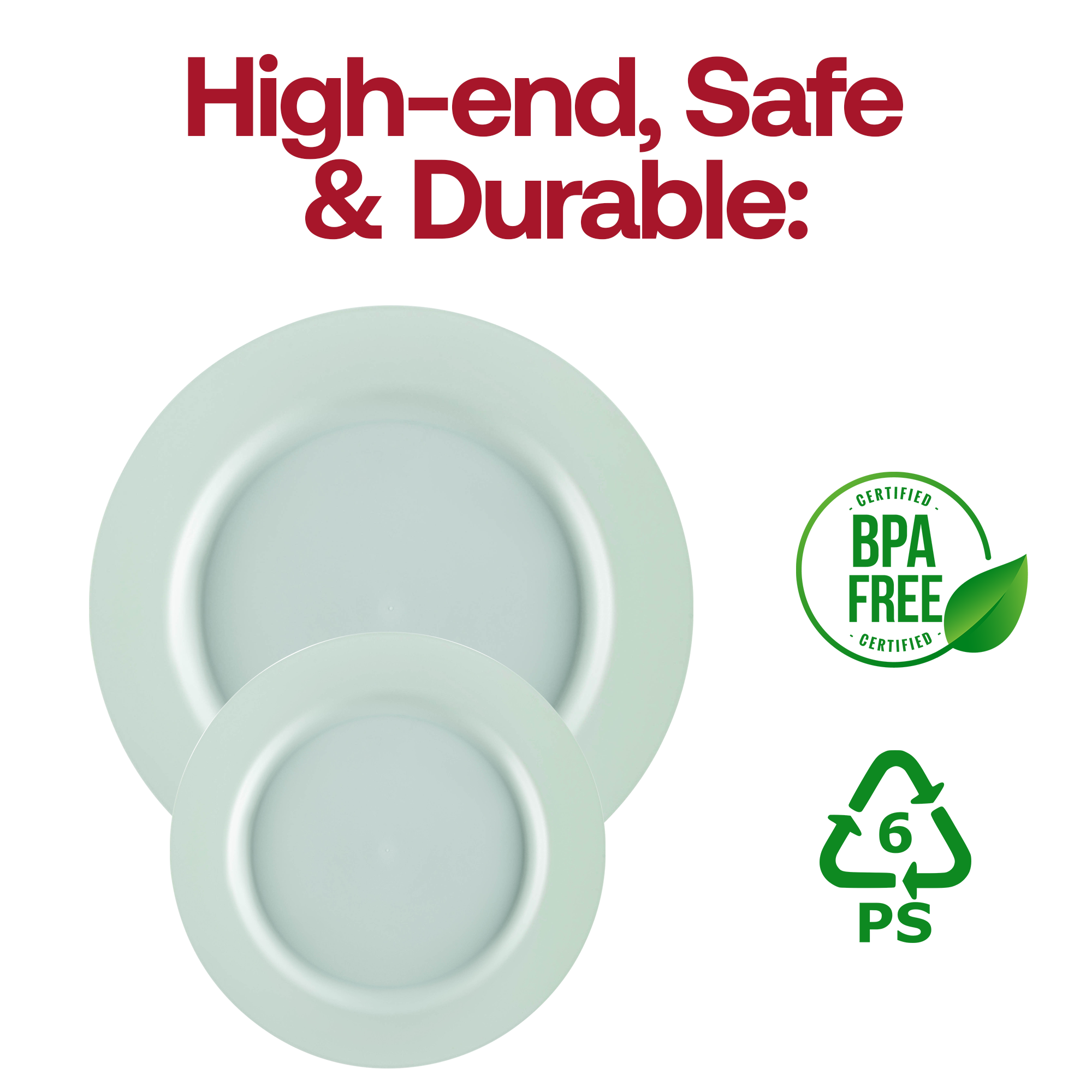 Matte Turquoise Round Disposable Plastic Appetizer/Salad Plates (7.5")