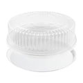 12" White Round Plastic Trays with Lids