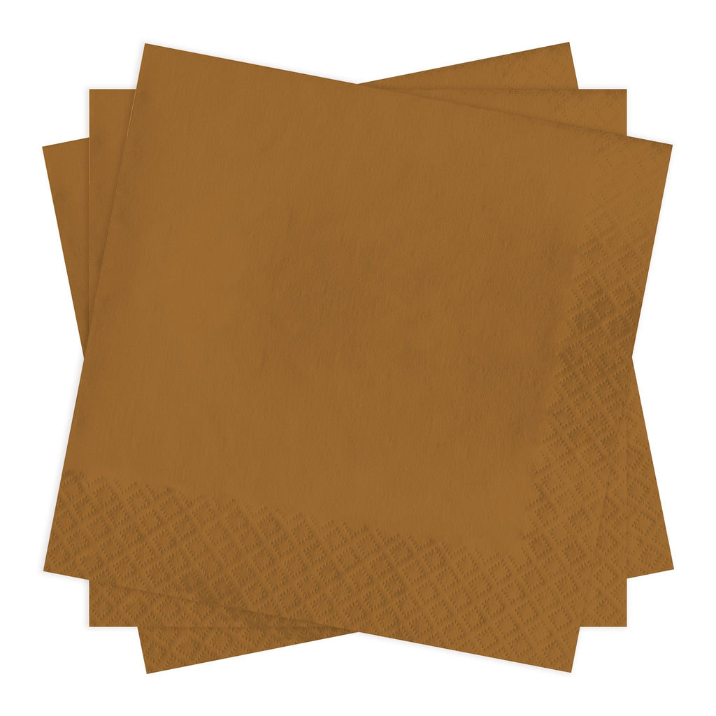 Glittering Gold Paper Beverage/Cocktail Napkins