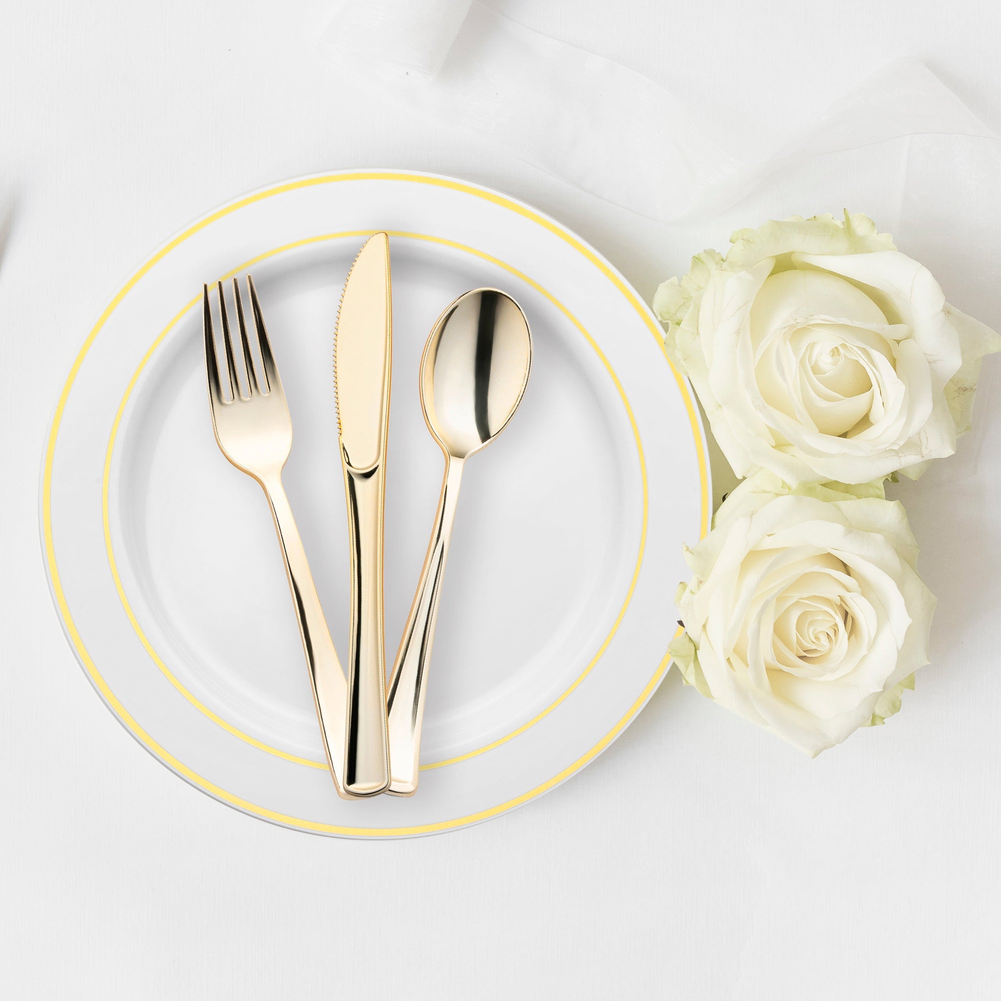 Shiny Metallic Gold Plastic Knives