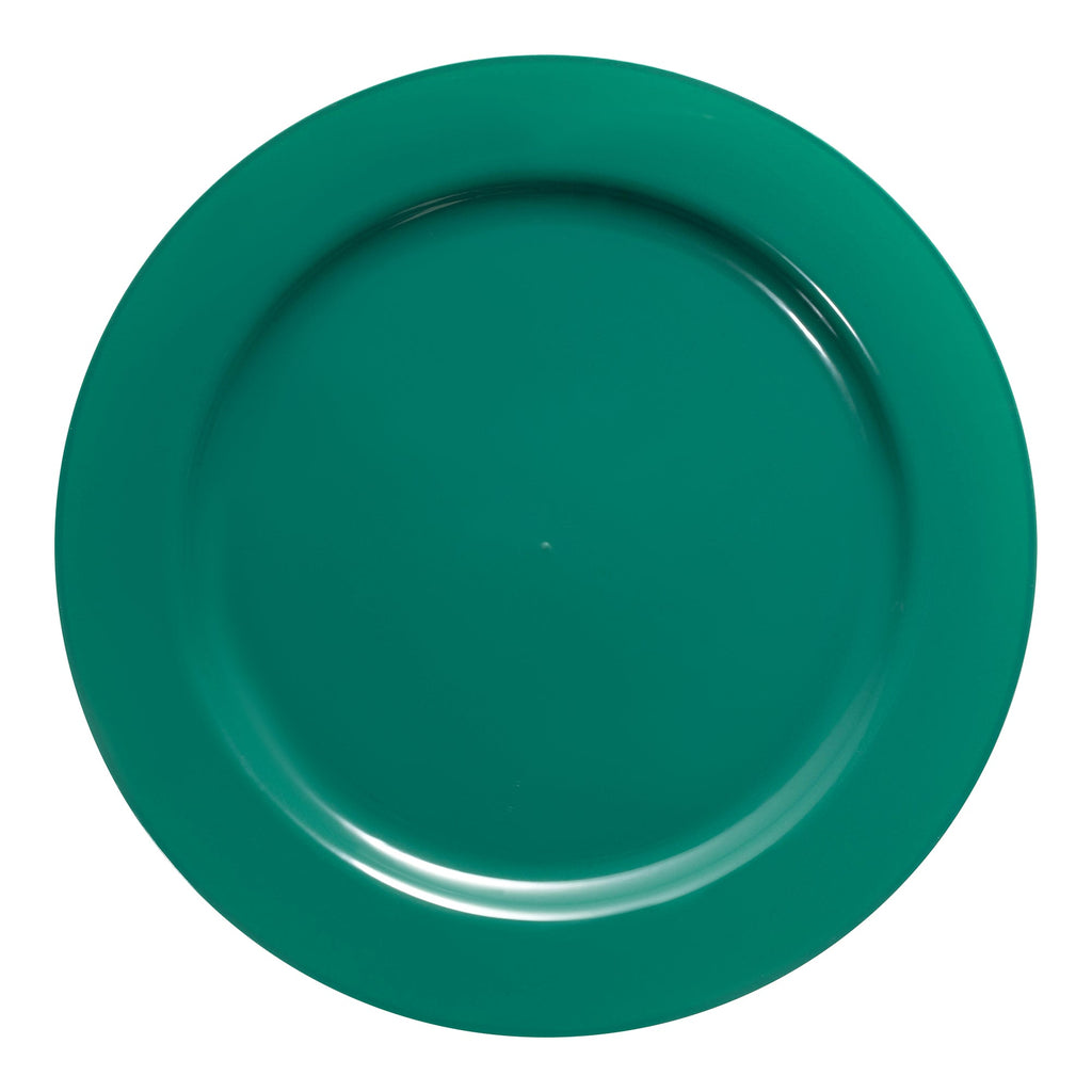 Solid Green Holiday Round Disposable Plastic Appetizer/Salad Plates (7.5")