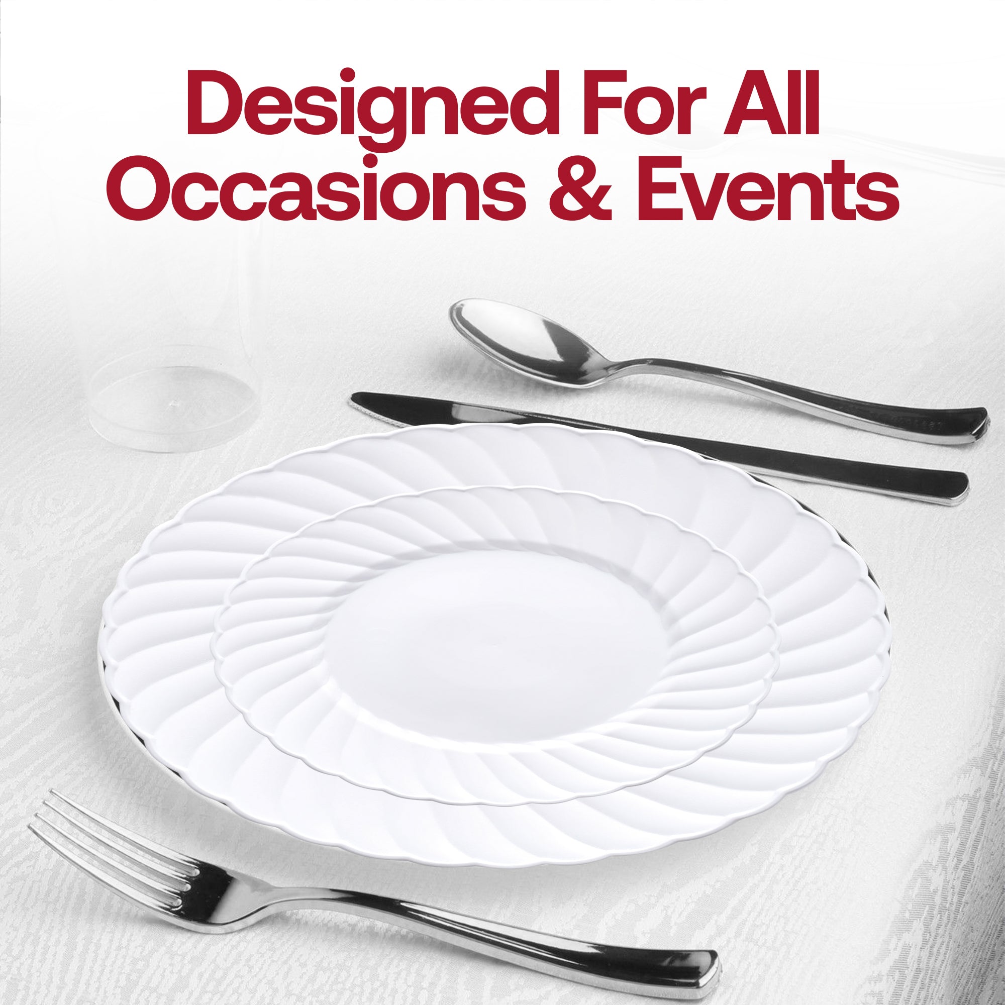 White Flair Plastic Wedding Value Set