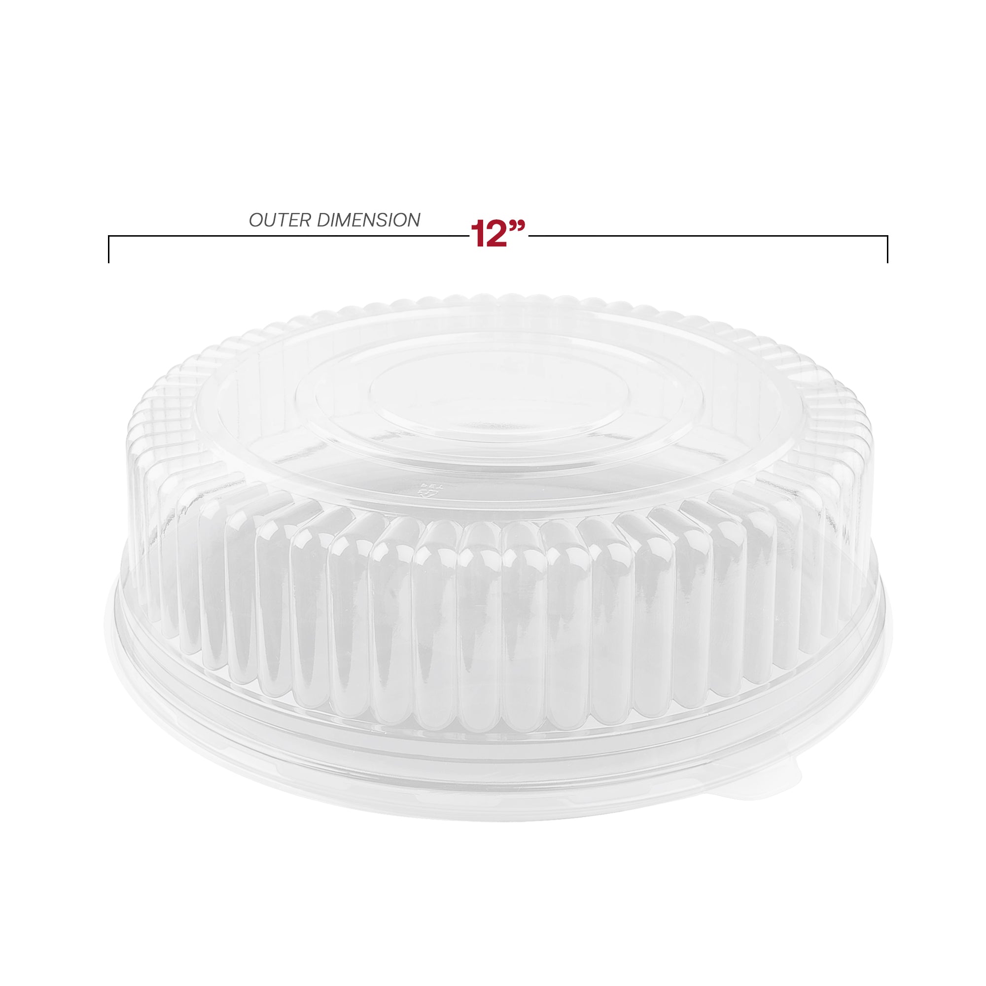 12" Clear Round Plastic Trays with Lids