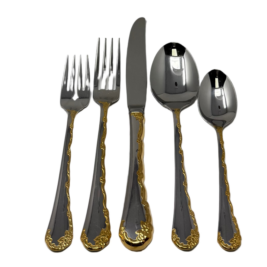 Oneida Belle Rose Golden 5-Piece Place Setting