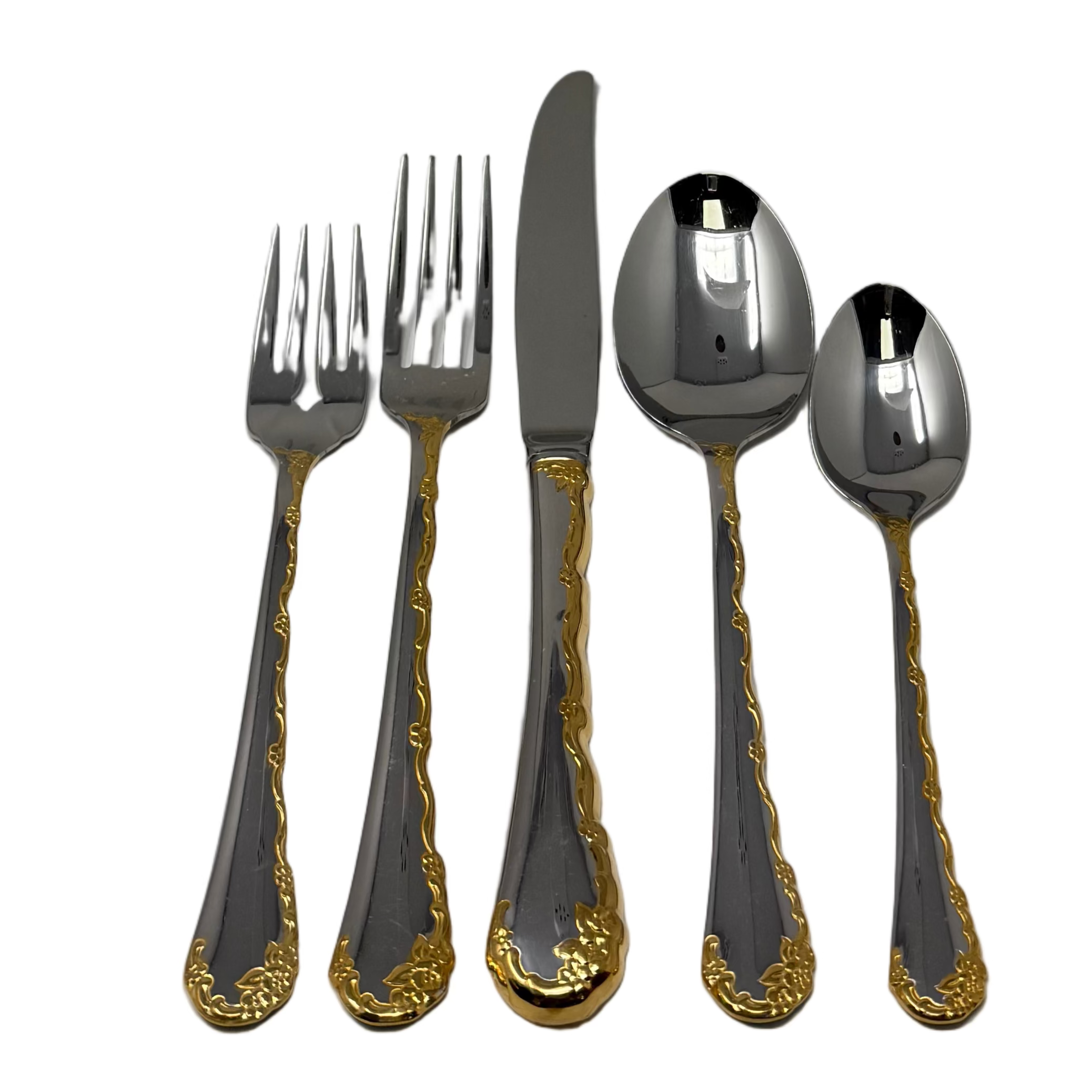 Oneida Belle Rose Golden 5-Piece Place Setting