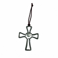 Seagull Pewter Jeweled Cross Christmas Ornament