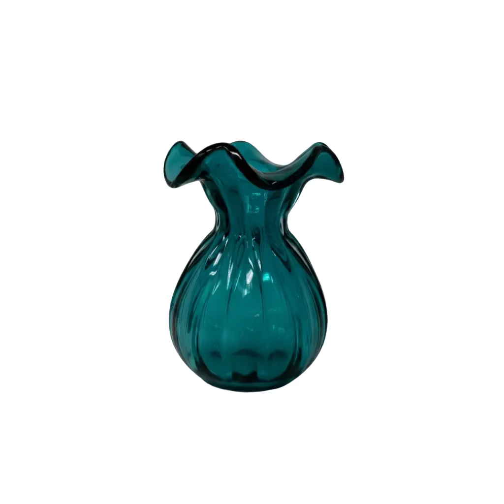 Le Mediterannea Ruffled Green Vase