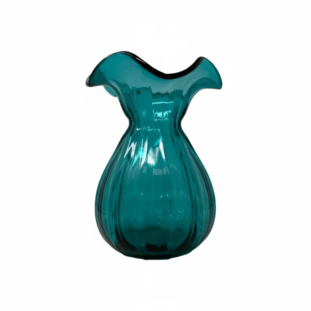Le Mediterannea Ruffled Green Vase