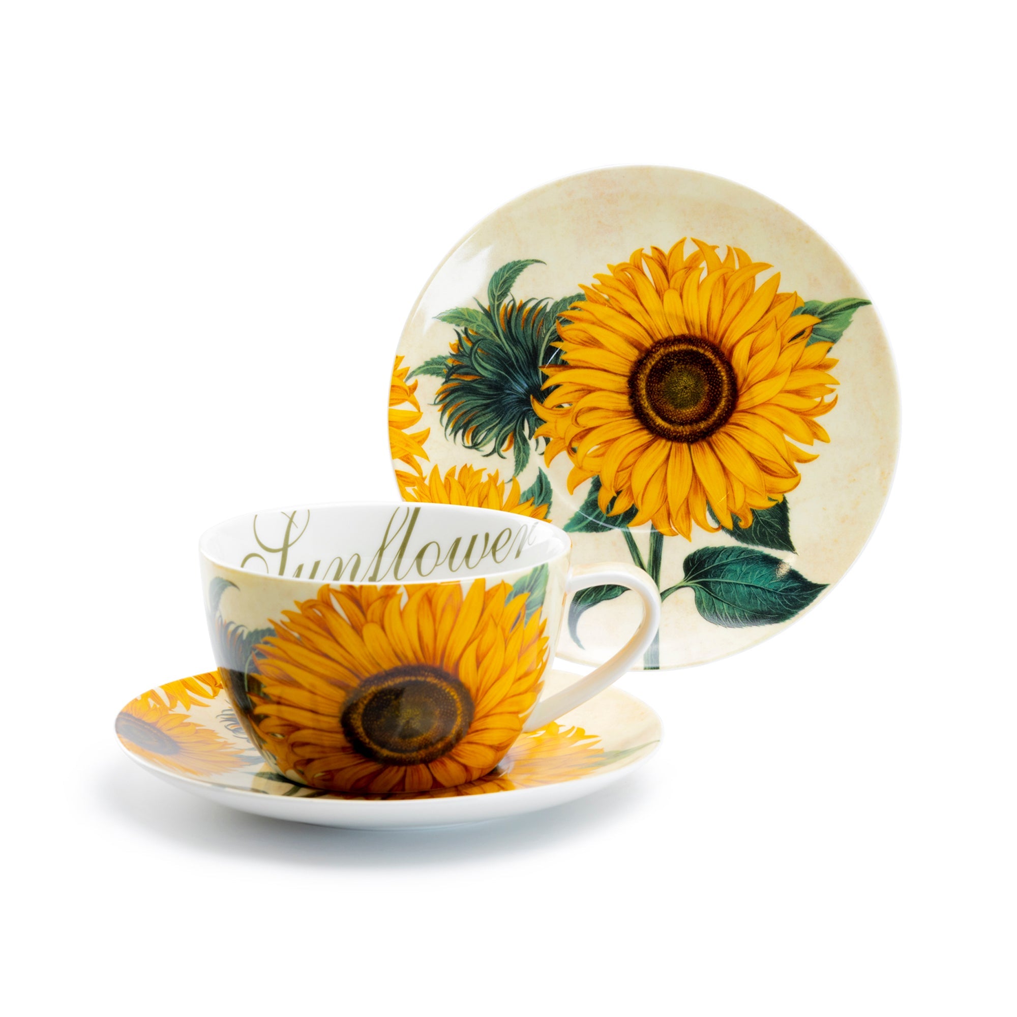 Sunflower Fine Porcelain Jumbo Cup and Saucer
