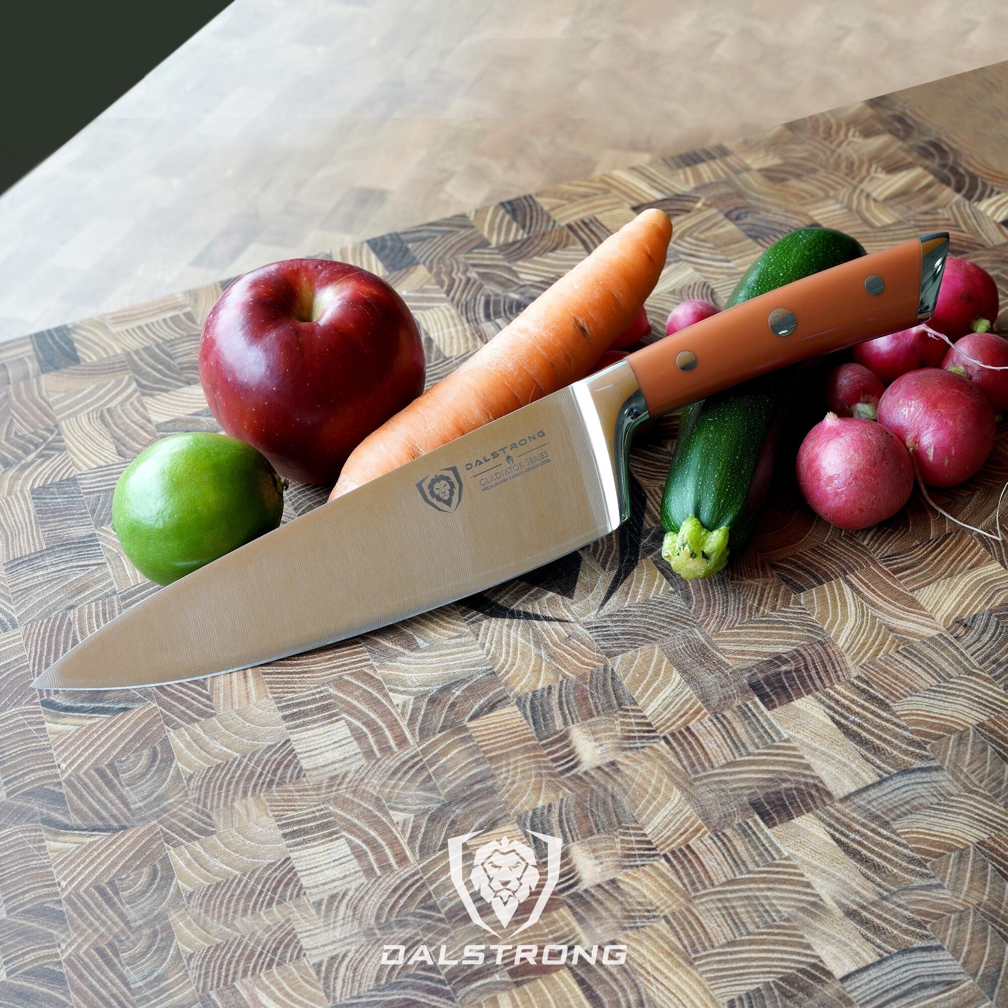Chef Knife 8" | Orange ABS Handle | Gladiator Series | NSF Certified | Dalstrong ©