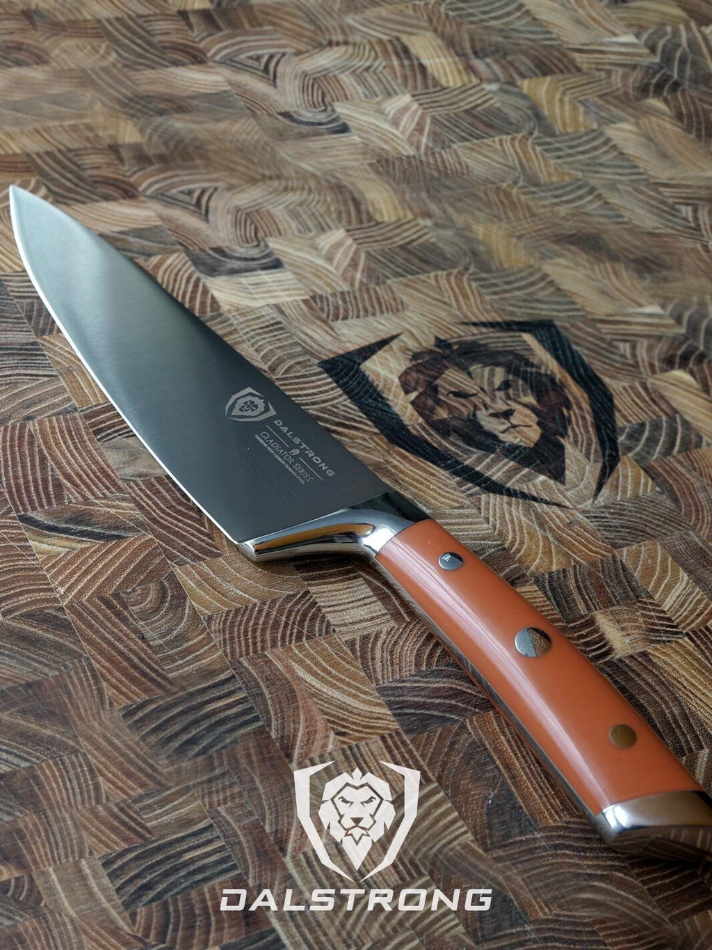 Chef Knife 8" | Orange ABS Handle | Gladiator Series | NSF Certified | Dalstrong ©