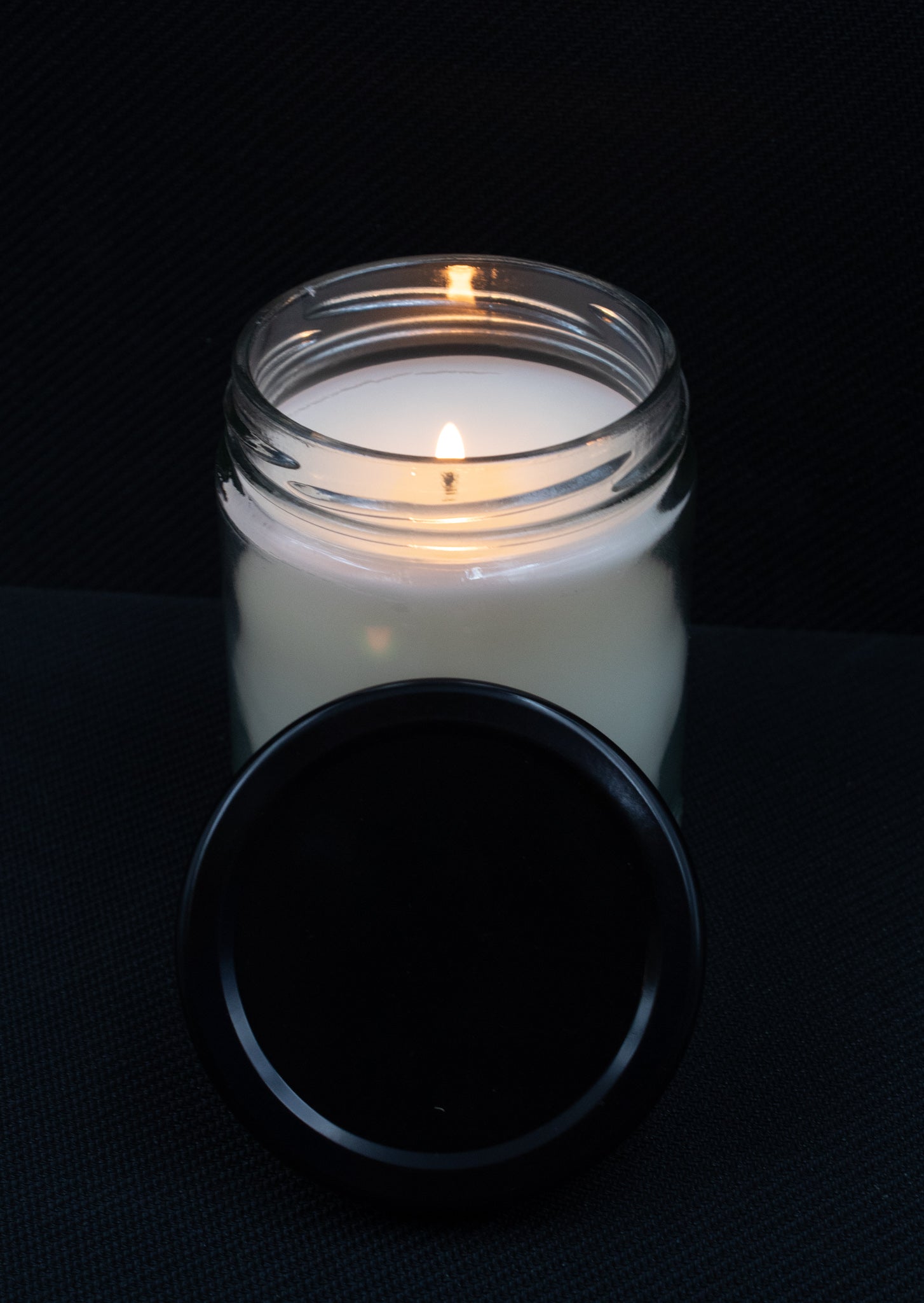 16 oz Birch & Black Pepper Soy Candle with Black Lid UV Printed