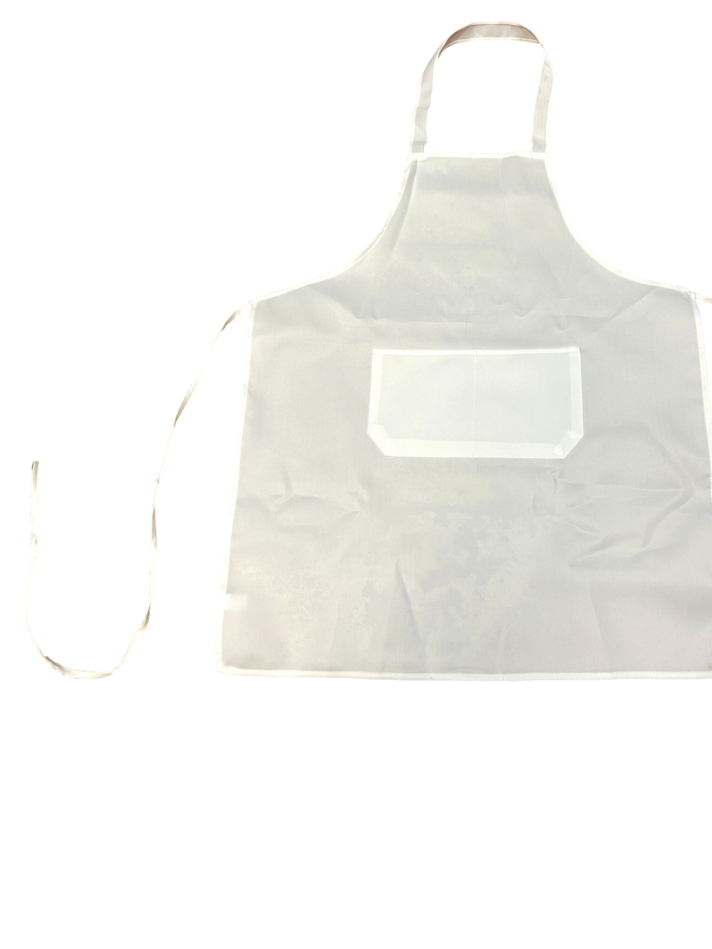 Apron White Poly / Cotton Two Pocket Adult Unisex