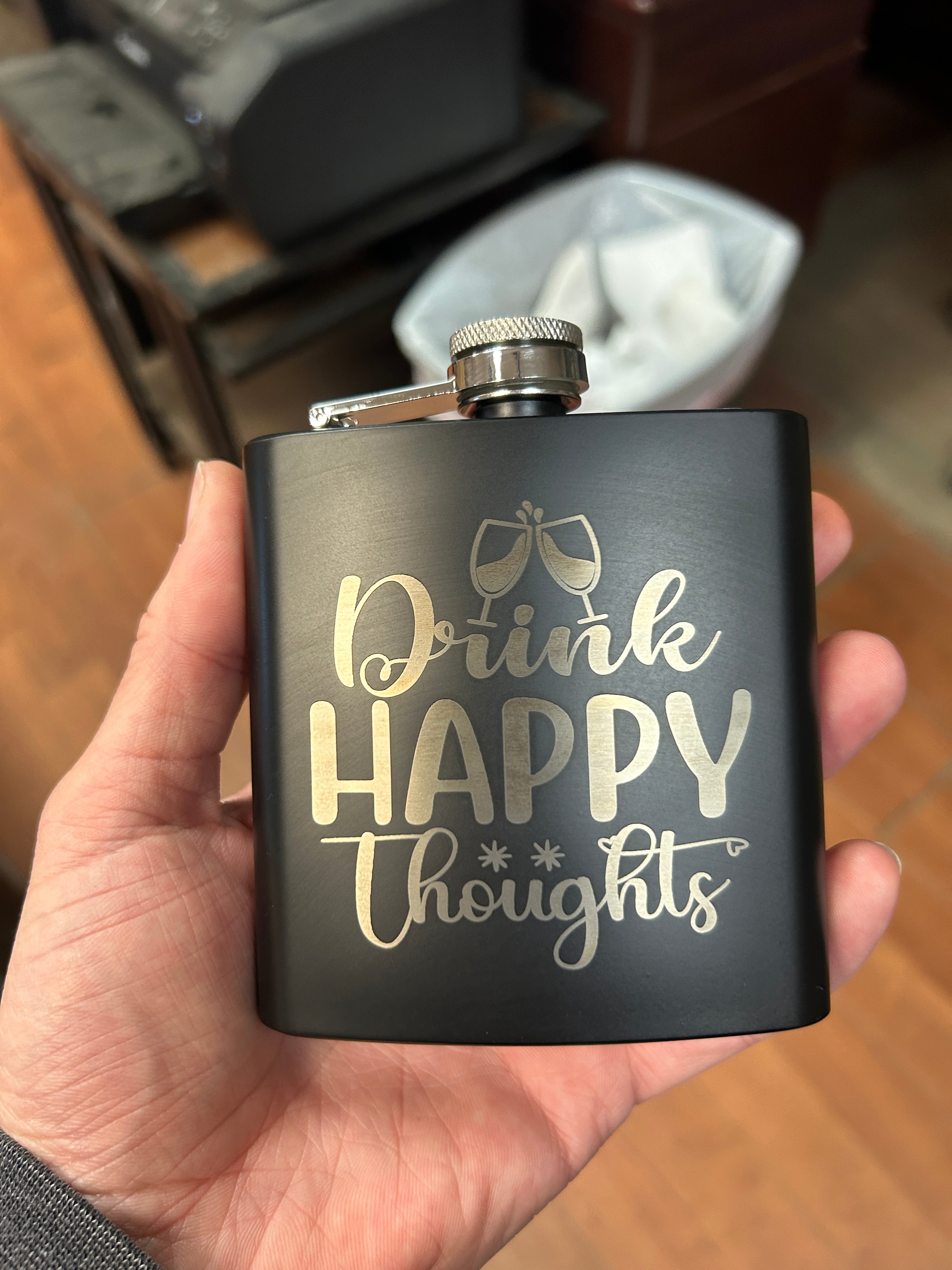 FBA - 6oz Flask - Laser Engraved (12 Count)