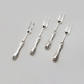 Silver Plated Fork Set of 4 with Scroll Decor Handle Design