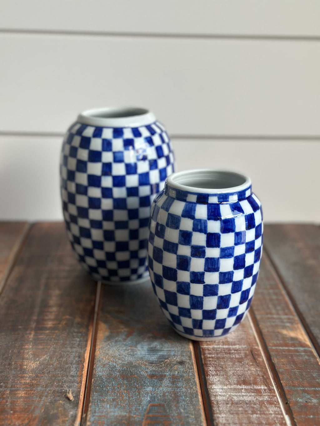 English Porcelain Check Vase