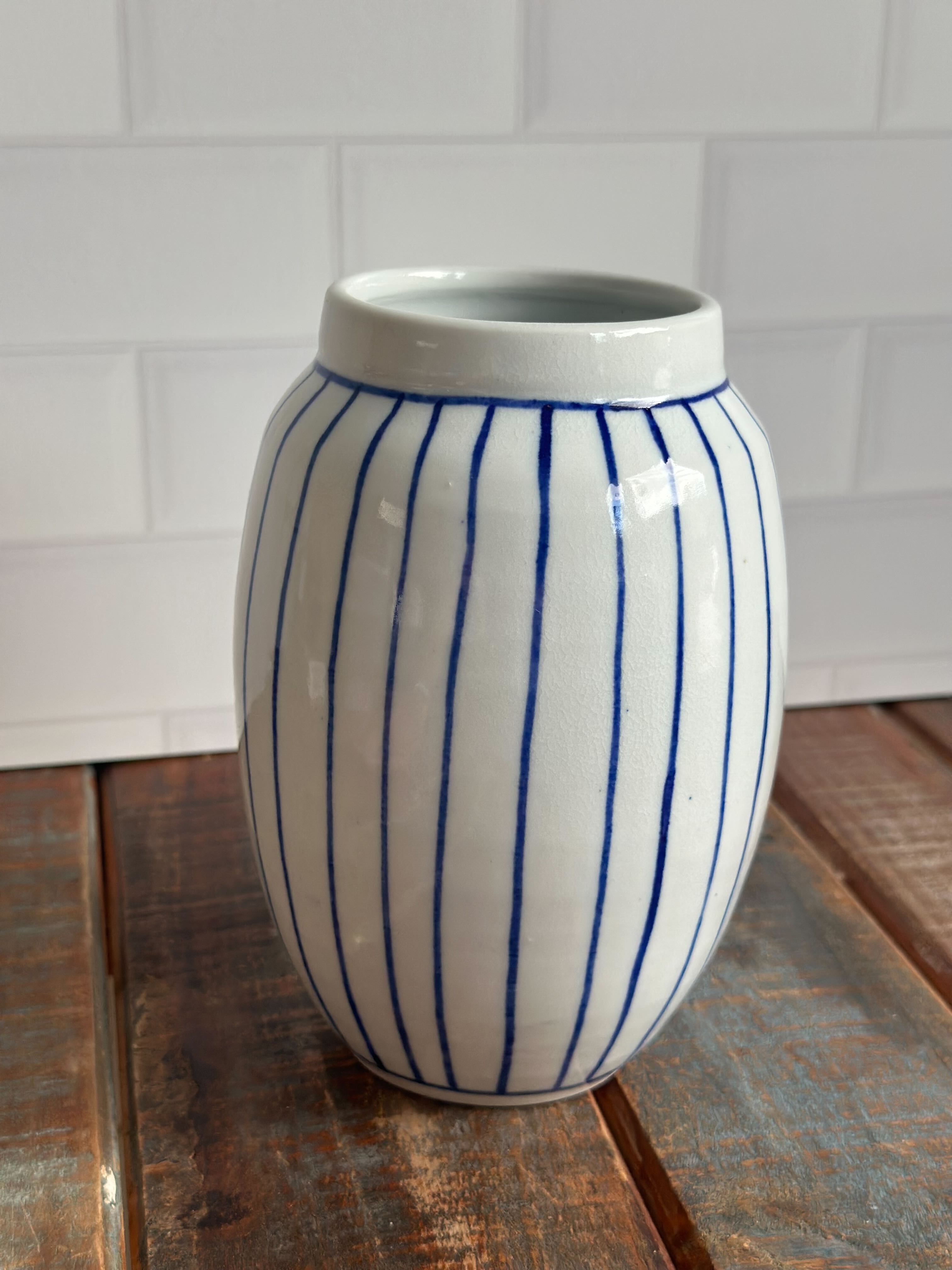 English Porcelain Stripe Vase