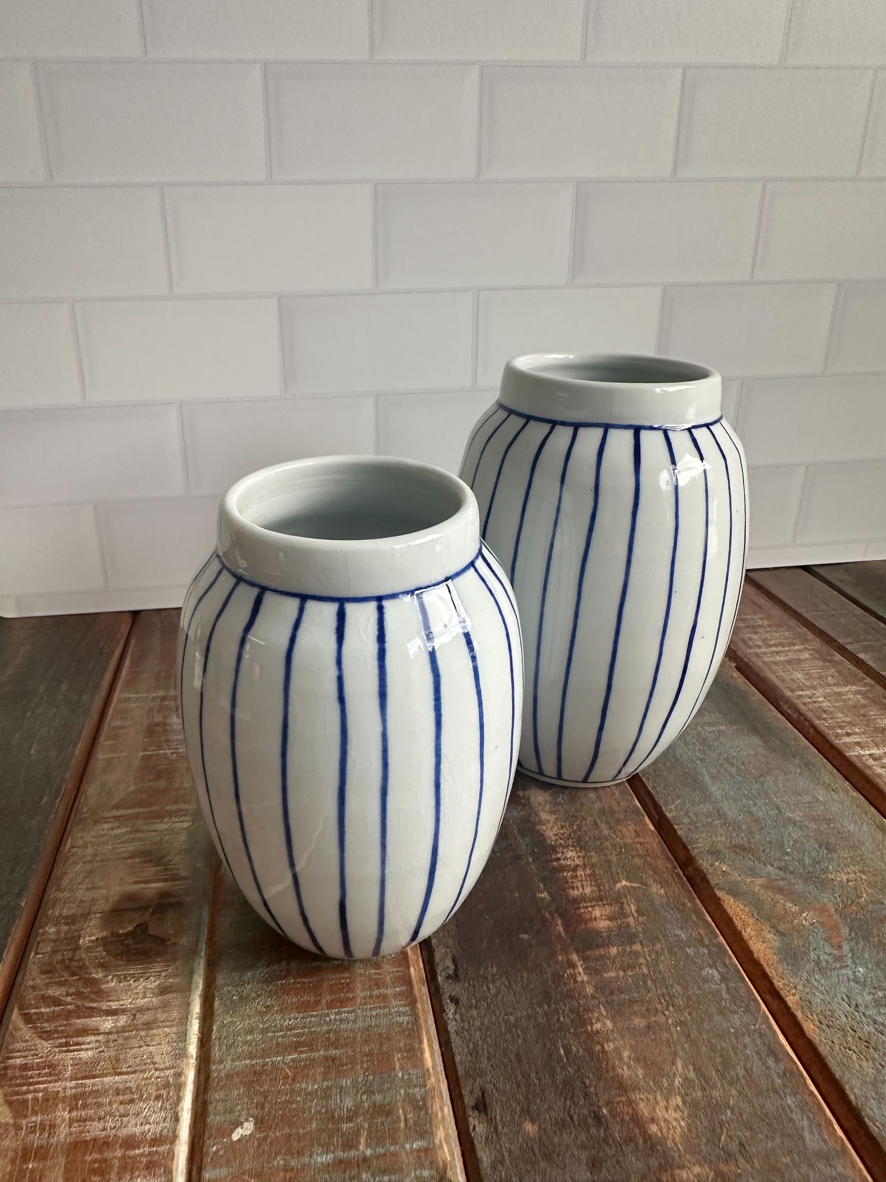 English Porcelain Stripe Vase