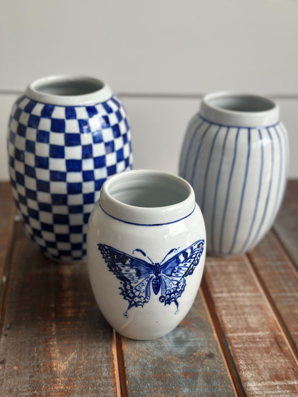 English Porcelain Stripe Vase