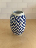 English Porcelain Herringbone Vase - Medium