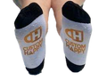 Customized Crew Socks - Black Toe and Heel FOOT BED PRINT