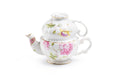Pink Peony Bloom Fine Porcelain Tea For One Set