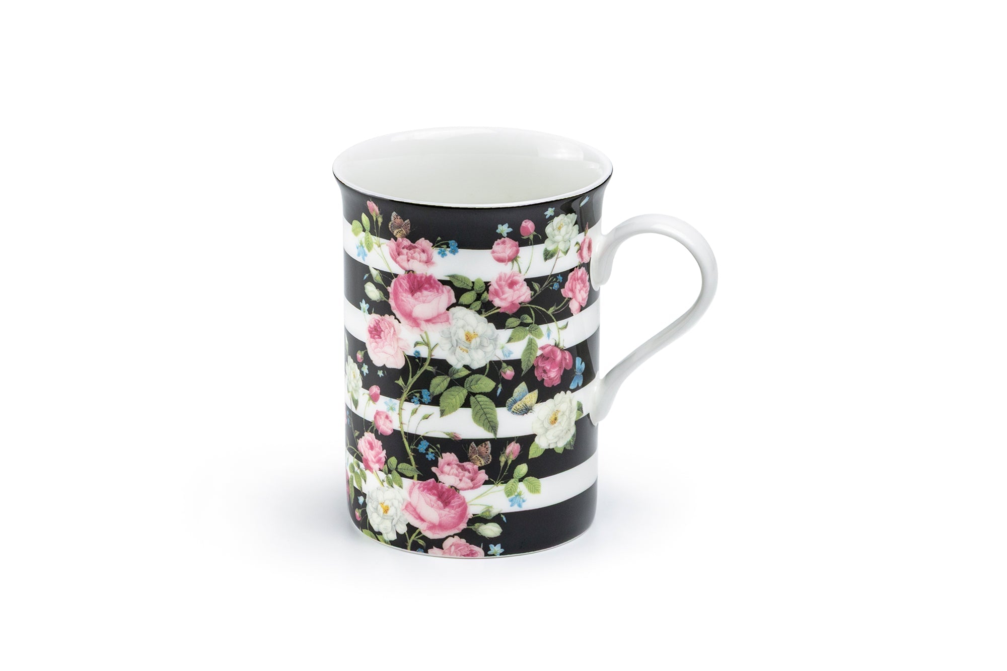 Floral Harmony Stripe Bone China Mug
