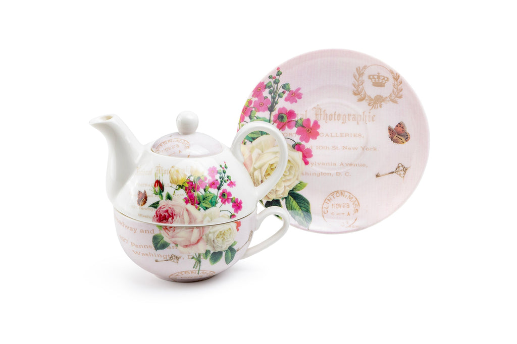 Liz's Rose Garden Fine Porcelain Tea For One Set