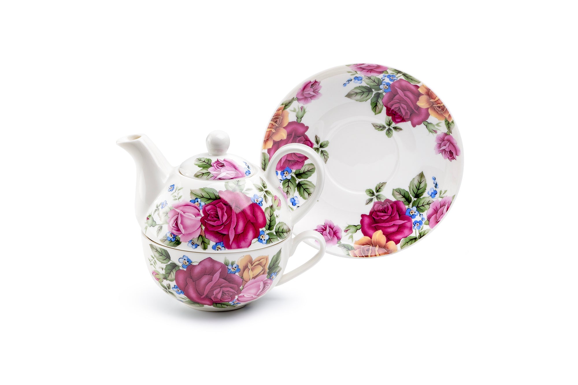 Rose Garden Fine Porcelain Tea For One Set