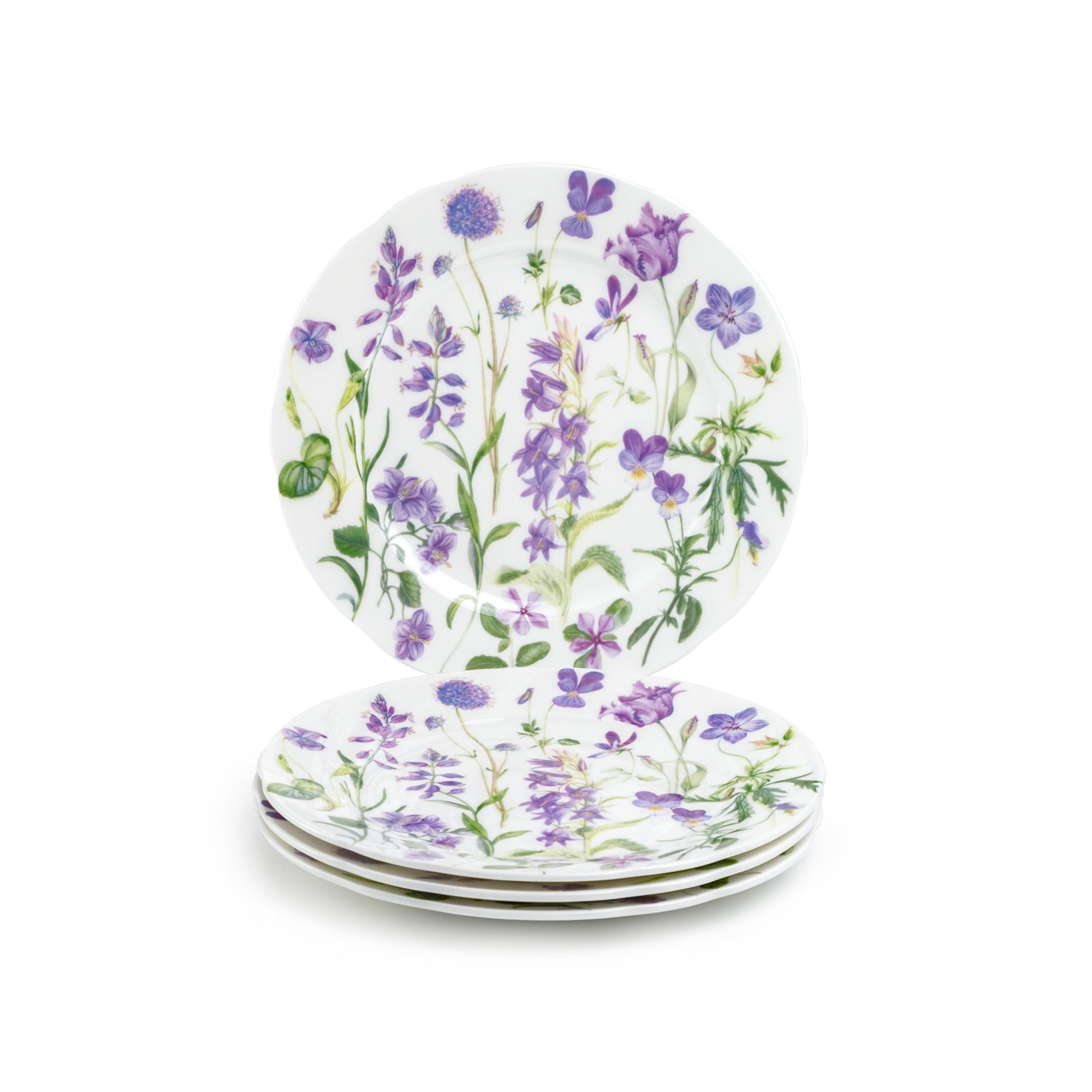 7.5" Purple Meadow Bone China Dessert Plate