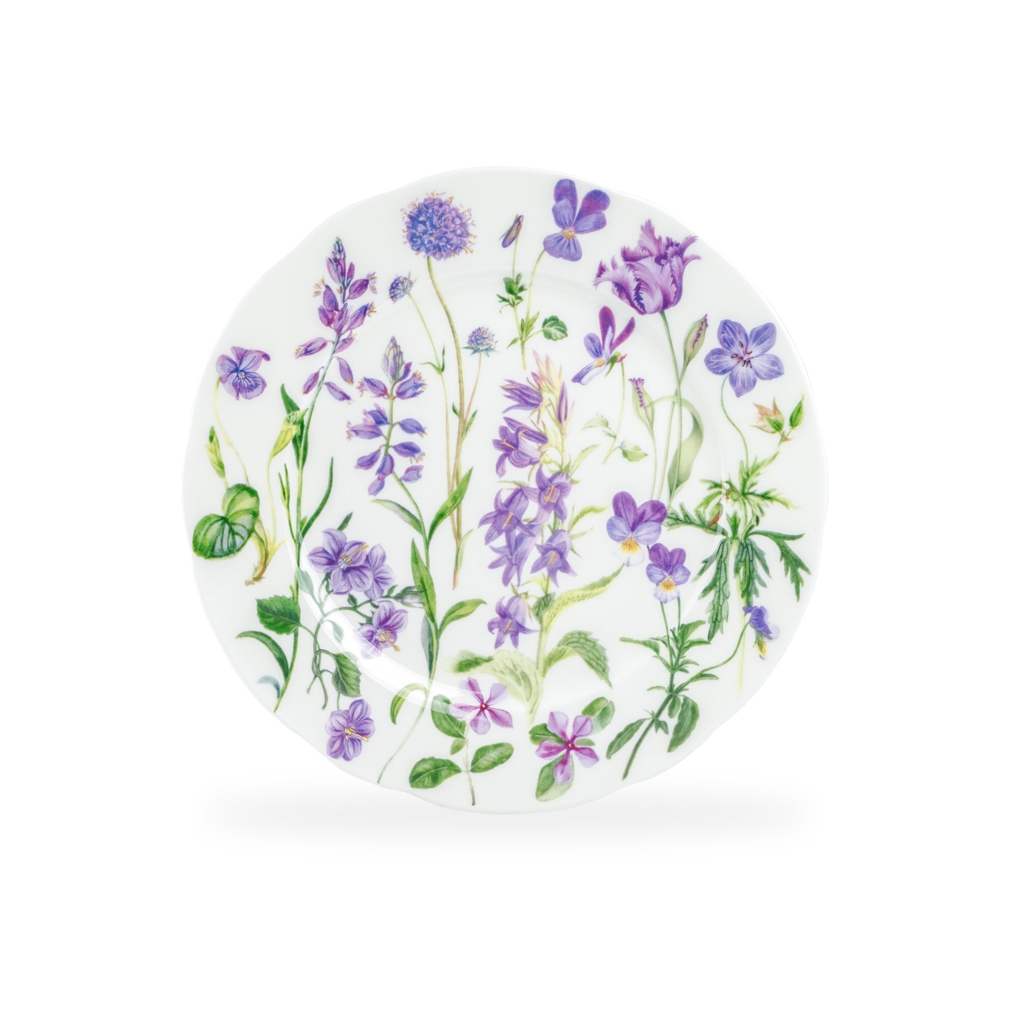 7.5" Purple Meadow Bone China Dessert Plate