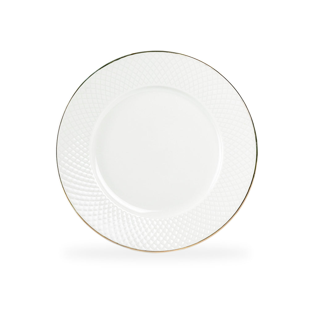 White Gold Sia Fine Porcelain Dessert/Dinner Plate