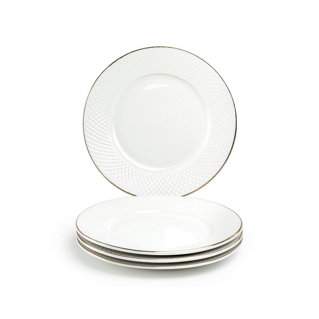 White Gold Sia Fine Porcelain Dessert/Dinner Plate