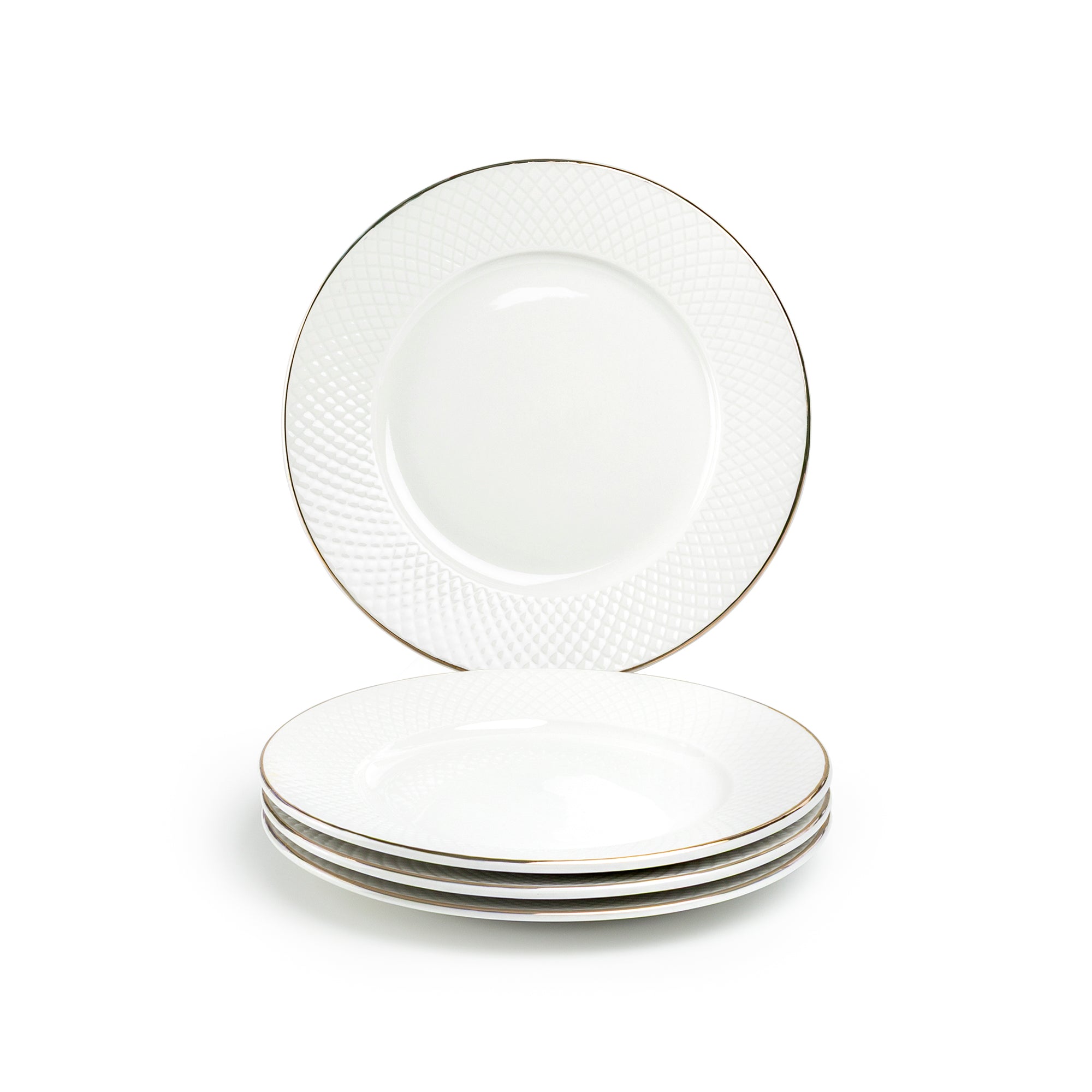 White Gold Sia Fine Porcelain Dessert/Dinner Plate