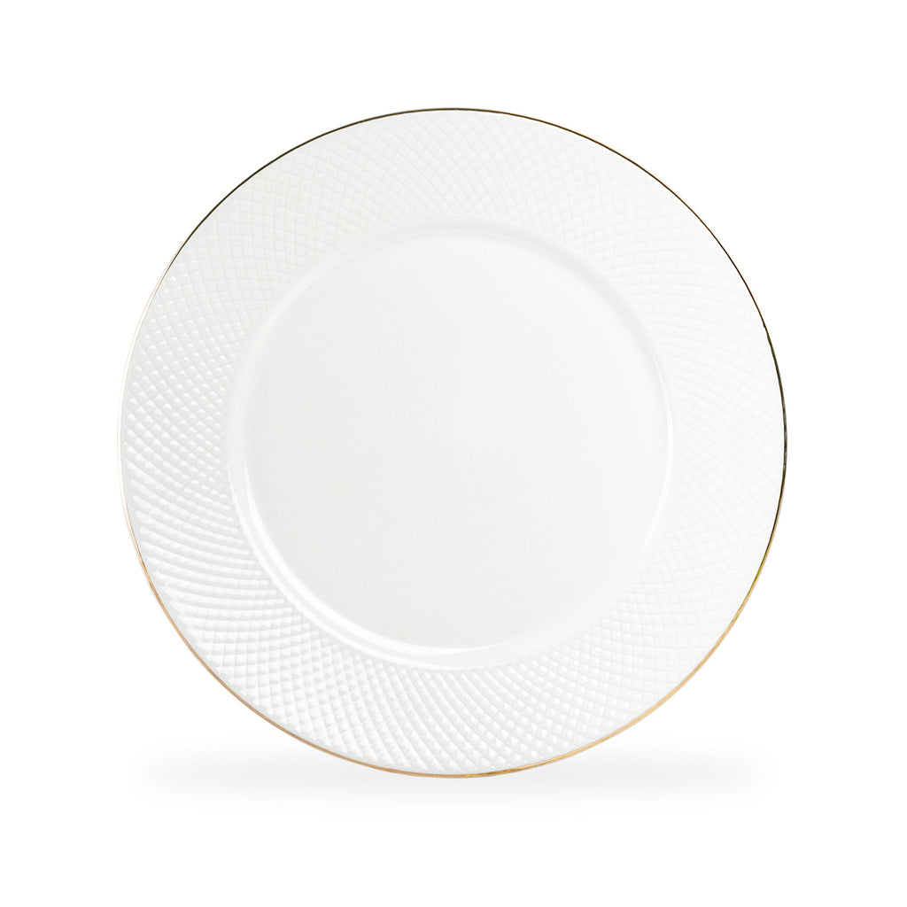 White Gold Sia Fine Porcelain Dessert/Dinner Plate