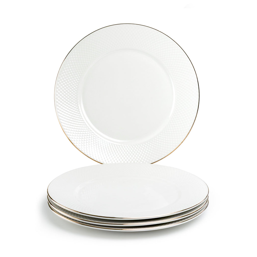 White Gold Sia Fine Porcelain Dessert/Dinner Plate